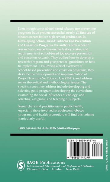 Produktbild: Developing School-Based Tobacco Use Prevention and Cessation Programs