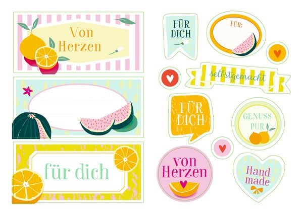 Produktbild: Deko-Sticker - Orangen (K&uuml;chenpapeterie)