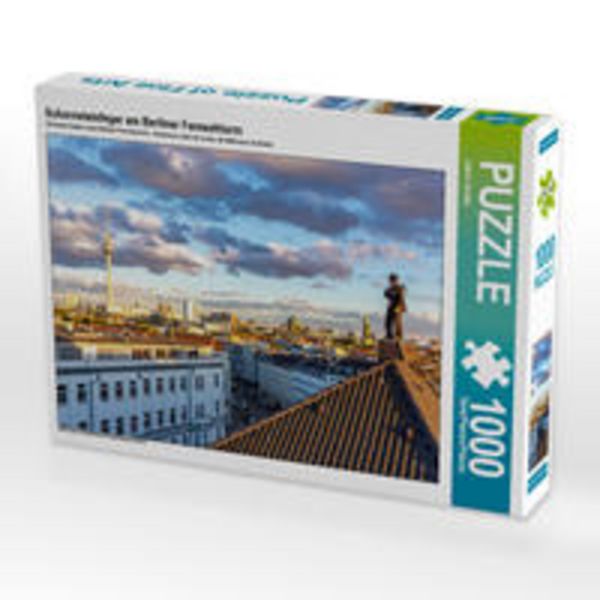 CALVENDO Puzzle Schornsteinfeger am Berliner Fernsehturm 1000 Teile Lege-Größe 64 x 48 cm Foto-Puzzle Bild von Joern Dudek