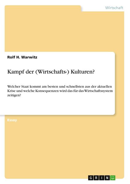 Produktbild: Kampf der (Wirtschafts-) Kulturen?