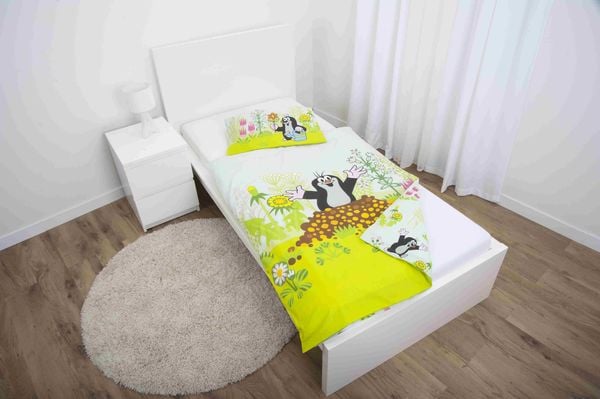 Produktbild: Der kleine Maulwurf 2607201063 - Flanell-Bettw&auml;sche, 40x60 cm + 100x135 cm, 100% Baumwolle