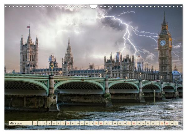 Produktbild: Metropolen - Weltst&auml;dte im Blitzlicht (Wandkalender 2026 DIN A3 quer), CALVENDO Monatskalender