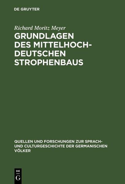 Produktbild: Grundlagen des mittelhochdeutschen Strophenbaus