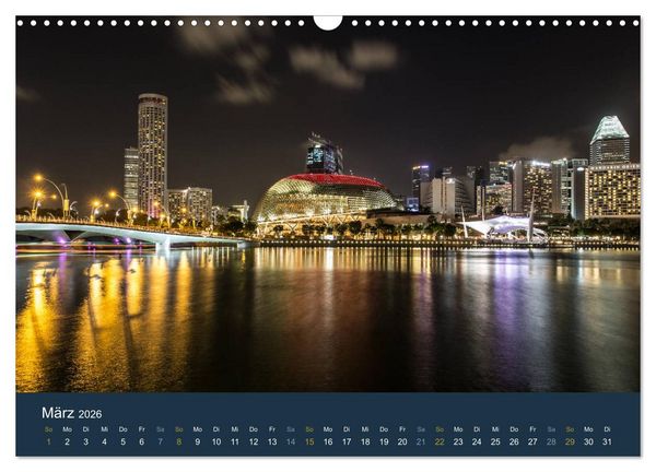Produktbild: Singapur bei Nacht und Tag (Wandkalender 2026 DIN A3 quer), CALVENDO Monatskalender