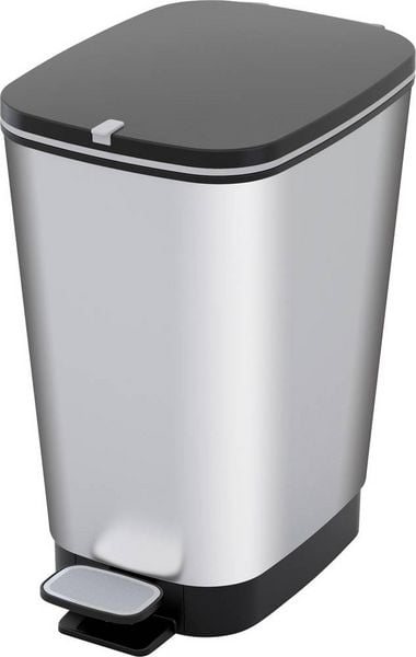 Produktbild: Curver CHIC BIN STYLE Abfallbeh&auml;lter M [25L], silber 272236 M&uuml;lleimer Kunststoff Silber 1 St.