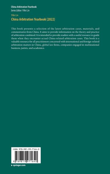Produktbild: China Arbitration Yearbook (2022)