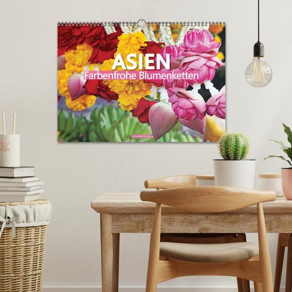 Produktbild: Asien - Farbenfrohe Blumenketten (Wandkalender 2026 DIN A3 quer), CALVENDO Monatskalender