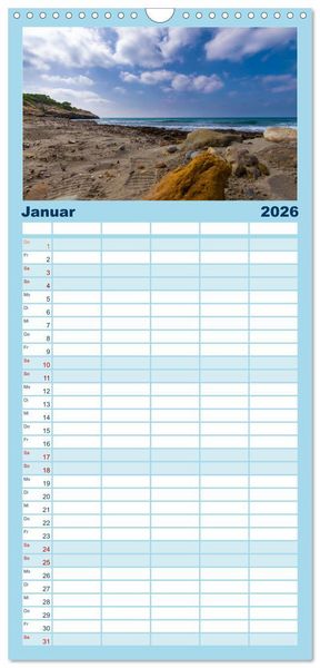 Produktbild: Familienplaner 2026 - Menorca - die kleine Schwester von Mallorca mit 5 Spalten (Wandkalender, 21 x 45 cm) CALVENDO