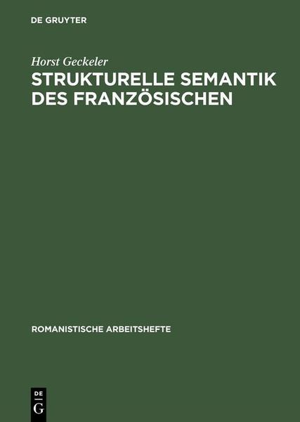 Produktbild: Strukturelle Semantik des Franz&ouml;sischen