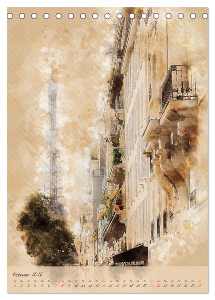 Produktbild: Paris - la Ville de l'amour (Tischkalender 2026 DIN A5 hoch), CALVENDO Monatskalender