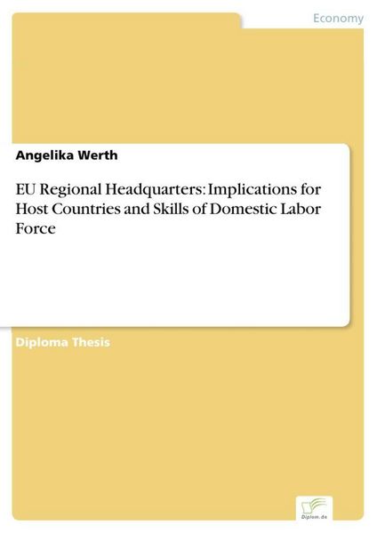 Produktbild: EU Regional Headquarters: Implications for Host Countries and Skills of Domestic Labor Force