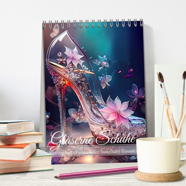 Produktbild: Gl&auml;serne Schuhe - M&auml;rchenhafte Pumps voller funkelnder Tr&auml;ume (Tischkalender 2026 DIN A5 hoch), CALVENDO Monatskalender