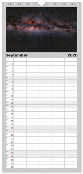 Produktbild: Familienplaner 2026 - Deepsky XVII mit 5 Spalten (Wandkalender, 21 x 45 cm) CALVENDO