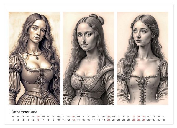 Produktbild: Dreiklang der K&ouml;pfe (Wandkalender 2026 DIN A2 quer), CALVENDO Monatskalender