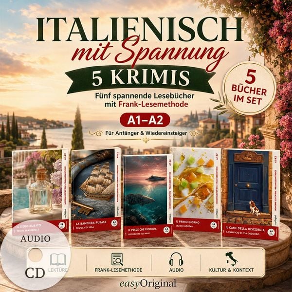 Produktbild: Italienisch mit Spannung: 5 Krimis A1-A2 (+ 5 Audio-CDs)