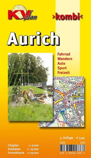 Aurich, KVplan, Radkarte/Freizeitkarte/Stadtplan, 1:25.000 / 1:15.000 / 1:5.000, Sonstige von Sascha René Tacken, Kommunalverlag Tacken,