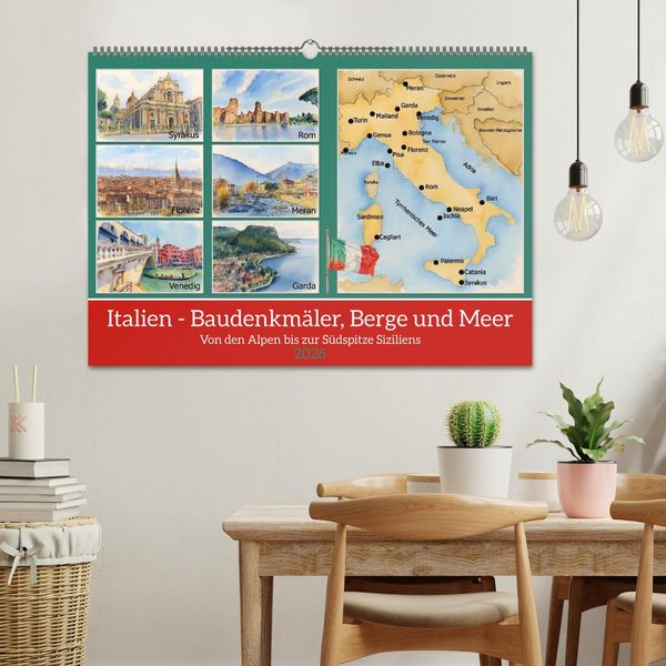 Produktbild: Italien - Baudenkm&auml;ler, Berge und Meer (Wandkalender 2026 DIN A2 quer), CALVENDO Monatskalender