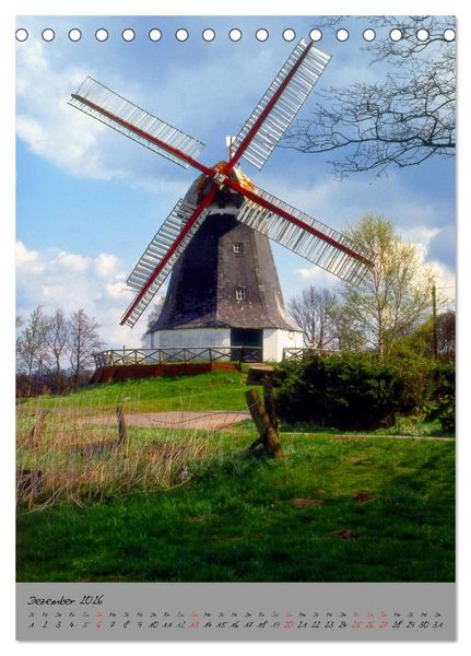Produktbild: Windm&uuml;hlen in Norddeutschland (Tischkalender 2026 DIN A5 hoch), CALVENDO Monatskalender