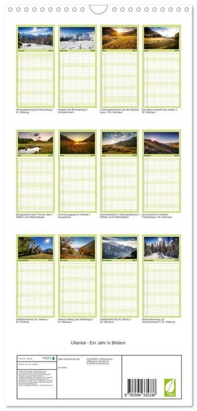 Produktbild: Familienplaner 2027 - Ultental - Ein Jahr in Bildern mit 5 Spalten (Wandkalender, 21 x 45 cm) CALVENDO