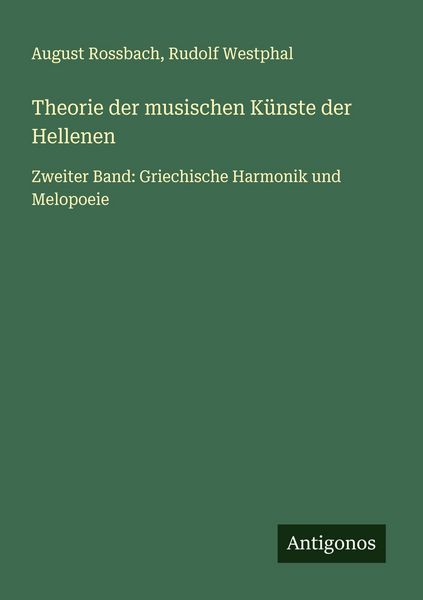 Produktbild: Theorie der musischen K&uuml;nste der Hellenen
