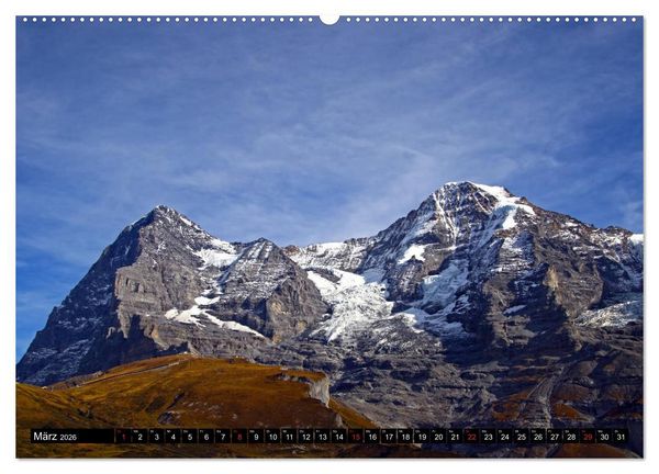 Produktbild: Das Dreigestirn im Berner Oberland. Eiger, M&ouml;nch und Jungfrau (hochwertiger Premium Wandkalender 2026 DIN A2 quer), Kunstdruck in Hochglanz