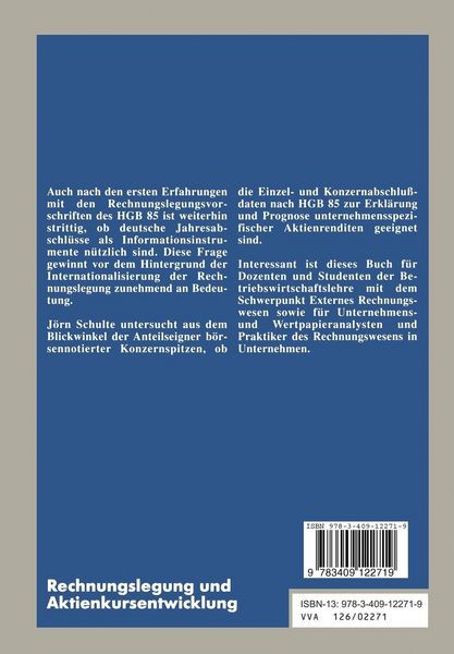 Produktbild: Rechnungslegung und Aktienkursentwicklung