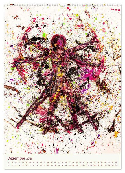 Produktbild: Farbakte - Action Paintings (hochwertiger Premium Wandkalender 2026 DIN A2 hoch), Kunstdruck in Hochglanz