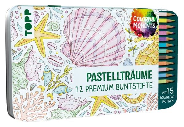 Colorful Moments Designdose mit Buntstiften - Pastellträume