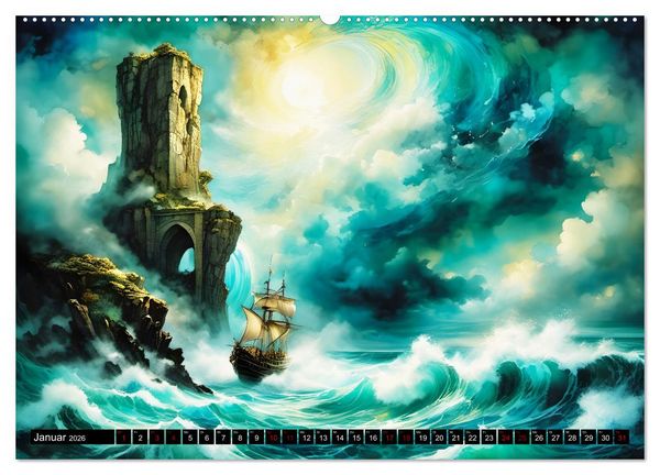 Produktbild: Zeitlose Zeugen der Meere (hochwertiger Premium Wandkalender 2026 DIN A2 quer), Kunstdruck in Hochglanz