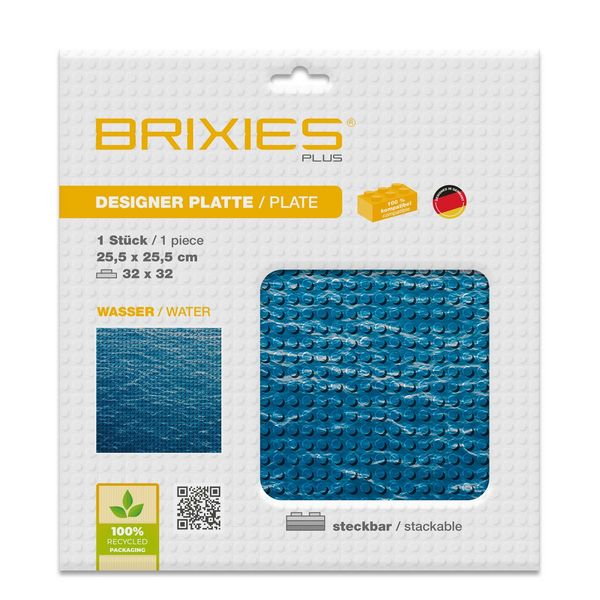 Produktbild: BRIXIES 225001 - Platte 32 x 32 Wasser, Fotorealistische Bauplatte, 1 St&uuml;ck