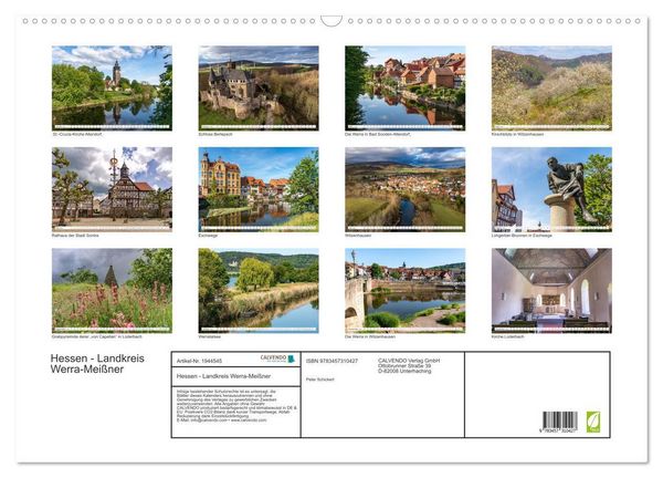 Produktbild: Hessen - Landkreis Werra-Mei&szlig;ner (Wandkalender 2026 DIN A2 quer), CALVENDO Monatskalender