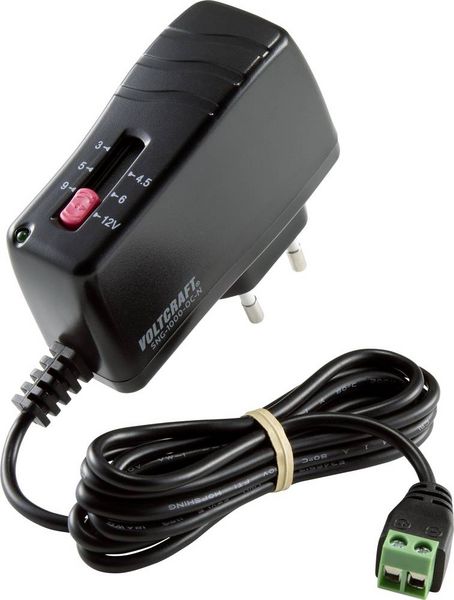 Produktbild: VOLTCRAFT SNG-1000-OC-N Steckernetzteil, einstellbar 3 V/DC, 4.5 V/DC, 5 V/DC, 6 V/DC, 9 V/DC, 12 V/DC 1 A 12 W Ausgangsspannung regelbar