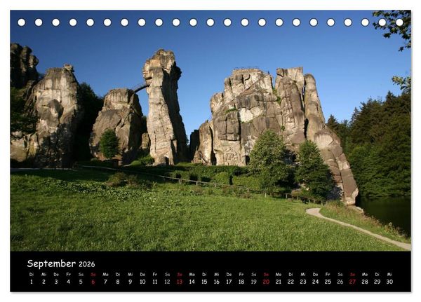 Produktbild: Die Externsteine (Tischkalender 2026 DIN A5 quer), CALVENDO Monatskalender
