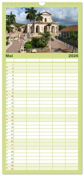 Produktbild: Familienplaner 2026 - Kuba &bull; Impressionen mit 5 Spalten (Wandkalender, 21 x 45 cm) CALVENDO