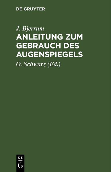 Produktbild: Anleitung zum Gebrauch des Augenspiegels