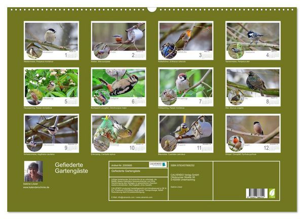 Produktbild: Gefiederte Garteng&auml;ste (Wandkalender 2026 DIN A2 quer), CALVENDO Monatskalender