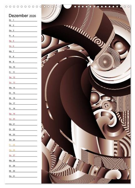 Produktbild: Geometrische Raumeindr&uuml;cke Planer (Wandkalender 2026 DIN A3 hoch), CALVENDO Monatskalender