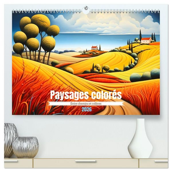 Produktbild: Paysages color&eacute;s (Calendrier mural 2026 DIN A2 vertical) calendrier de bureau