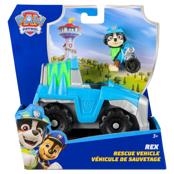 Produktbild: PAW Patrol - Rex-Figur mit Dinosaurier-Rettungsfahrzeug, stabiles Basis-Fahrzeug (2025), authentisches Spielzeug zur Serie f&uuml;r Kinder ab 3 Jahren