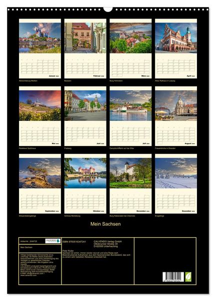 Produktbild: Mein Sachsen (Wandkalender 2026 DIN A2 hoch), CALVENDO Monatskalender