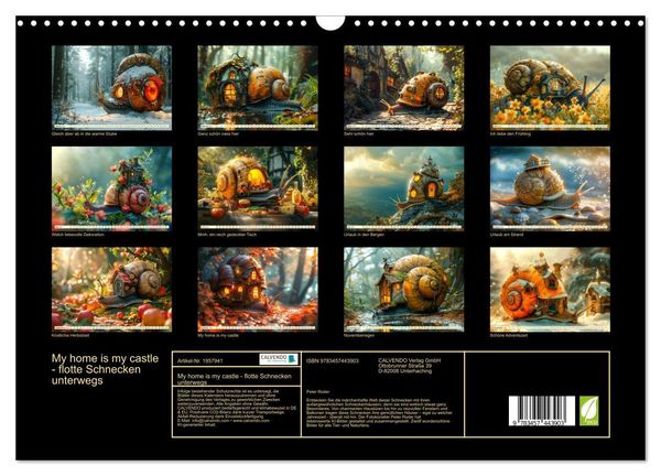 Produktbild: My home is my castle - flotte Schnecken unterwegs (Wandkalender 2026 DIN A3 quer), CALVENDO Monatskalender