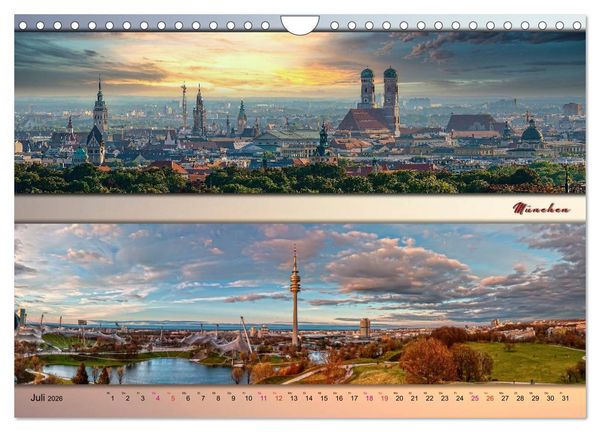 Produktbild: Faszinierende St&auml;dte, Panoramen (Wandkalender 2026 DIN A4 quer), CALVENDO Monatskalender