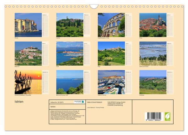 Produktbild: Istrien (Wandkalender 2026 DIN A3 quer), CALVENDO Monatskalender