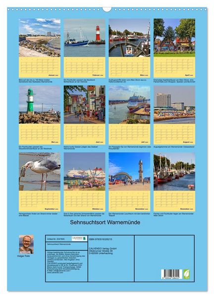 Produktbild: Sehnsuchtsort Warnem&uuml;nde (Wandkalender 2026 DIN A2 hoch), CALVENDO Monatskalender