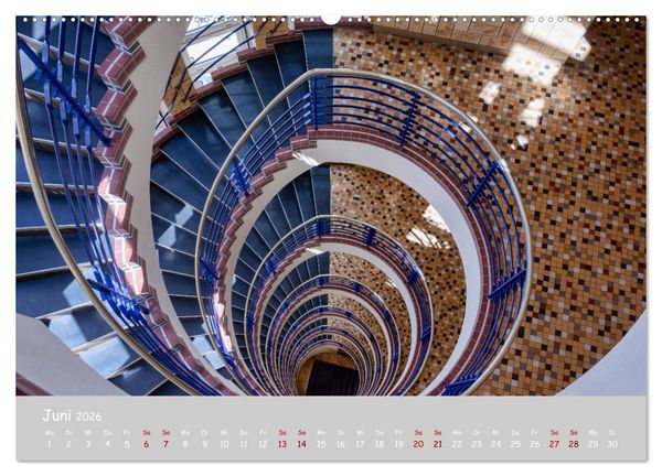 Produktbild: Hamburger Treppenspiralen (hochwertiger Premium Wandkalender 2026 DIN A2 quer), Kunstdruck in Hochglanz