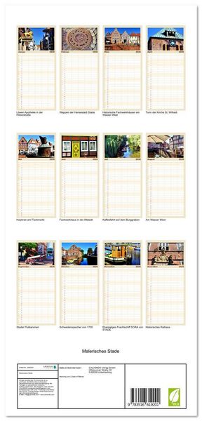 Produktbild: Familienplaner 2026 - Malerisches Stade mit 5 Spalten (Wandkalender, 21 x 45 cm) CALVENDO