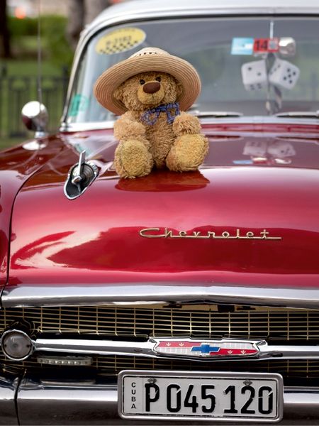 Produktbild: CALVENDO Puzzle Travelling Teddy mit Oldtimer in Havanna | 1000 Teile Lege-Gr&ouml;&szlig;e 64x48cm Foto-Puzzle f&uuml;r gl&uuml;ckliche Stunden