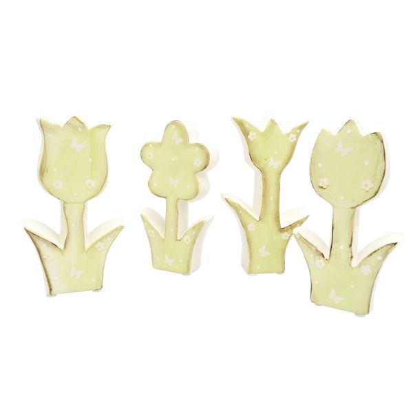 Produktbild: HTI-Living Frühlingsblumen 4 er Set aus Keramik 15 cm