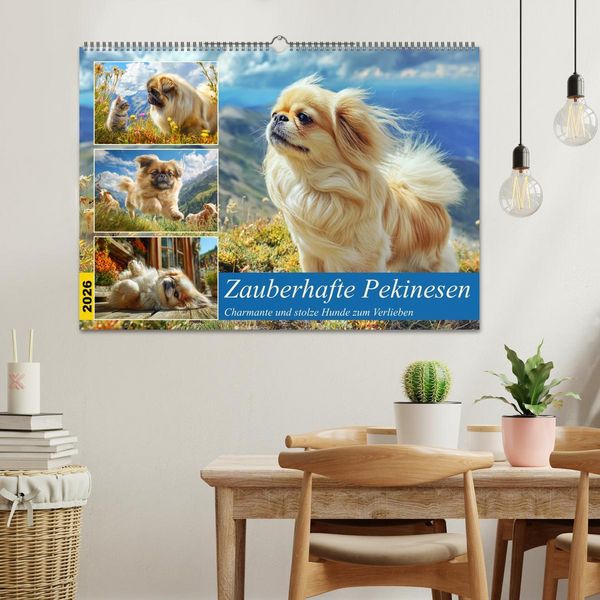 Produktbild: Zauberhafte Pekinesen. Charmante und stolze Hunde zum Verlieben (Wandkalender 2026 DIN A2 quer), CALVENDO Monatskalender