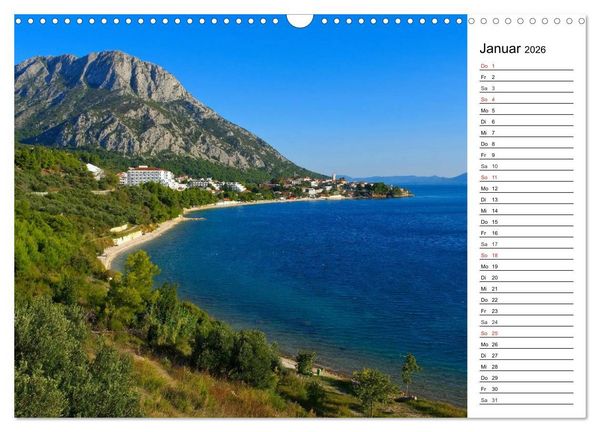 Produktbild: Makarska Riviera - Malerische Urlaubsorte in Dalmatien (Wandkalender 2026 DIN A3 quer), CALVENDO Monatskalender